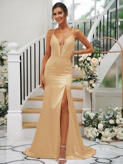 Pink Simple Split Evening Dress | Long Prom Dress Cheap_16