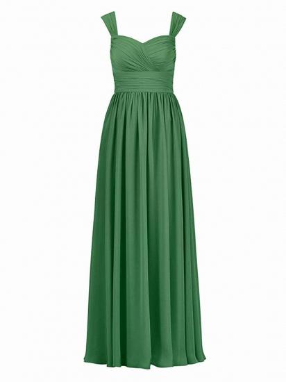 Long Green A-Line Chiffon Maxi Dress Bridesmaid Dress_6