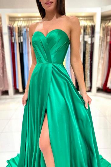 Grünes Abendkleid einfarbig | Lange Ballkleider billig_3