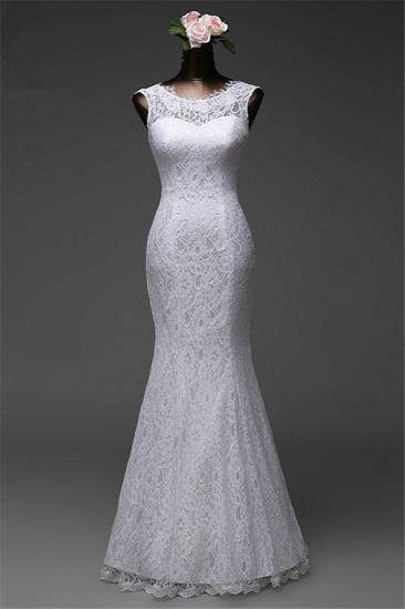 TsClothzone Affordable Lace Jewel Sleeveless Mermaid Wedding Dresses Online