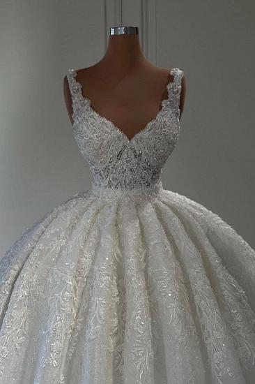Luxus Straps Sweetheart Lace Ball Gown Wedding Dresses_2