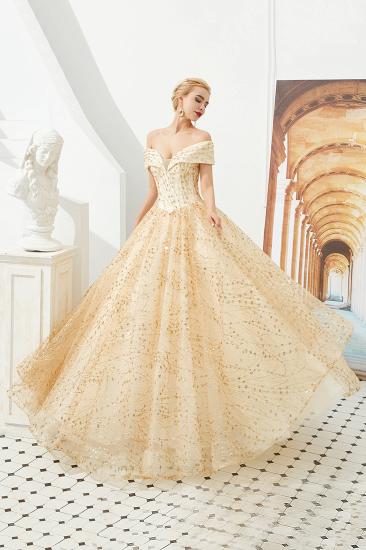 Herman | Luxury Off-the-shoulder Ball Gown for Prom/Evening with Sparkly Floral Appliques_4