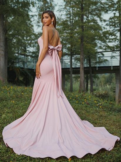 Einfaches Abendkleid Langer Fishtail Pink | Online Abendkleid_2