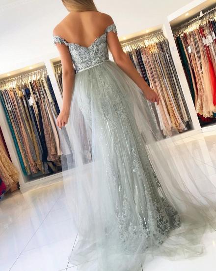 Elegant Princess Tulle Off-the-shoulder Lace Mermaid Prom Dresses_4