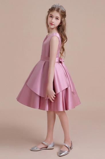 Pretty Knee Length Flower Girl Dress | Sleeveless Satin Little Girls Pegeant Dress Online_7