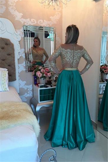 Latest Long Sleeve A-Line Prom Dress with Beading Lace Applique 2022 Evening Gown_2