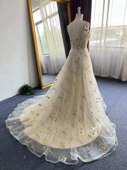 Exquisite A-line Flower Strapless Tulle Prom Dress_2