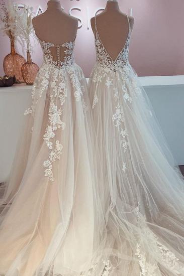 Elegant wedding dresses A line | Wedding dresses with lace_3