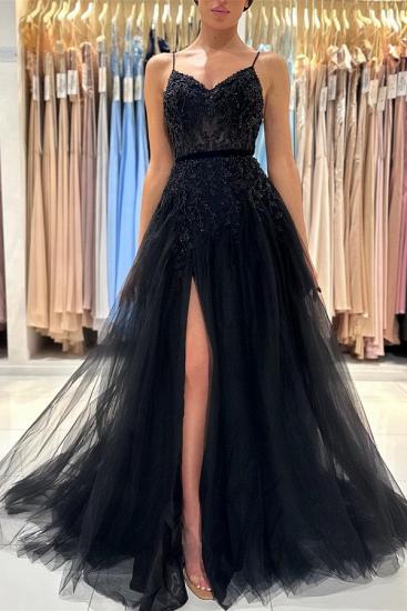 Elegante Abendkleider lang schwarz | Ballkleider aus Spitze_4