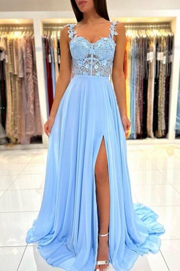 Einfache Abendkleider blau | Lange Ballkleider billig