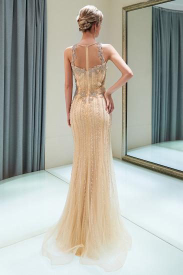 MATILDA | Mermaid Floor Length Sleeveless Beading Golden Evening Dresses_3
