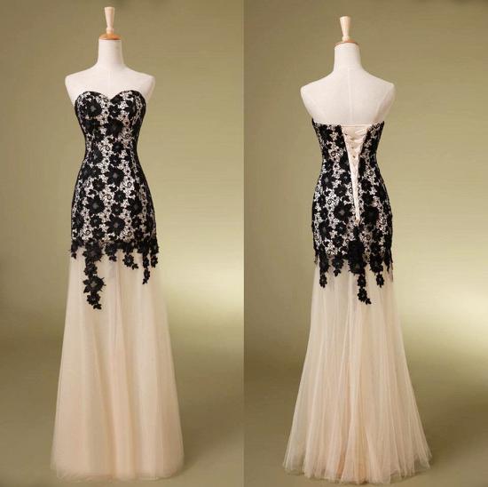 Champagne Lace Sweetheart Long Evening Dress Popular Floor Length Special Occasion Dresses_2