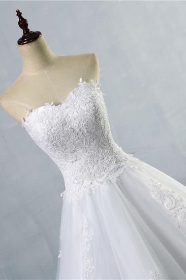 TsClothzone Stilvolles, trägerloses, herzförmiges A-Linie-Hochzeitskleid, ärmellose Applikationen, Brautkleider online_5