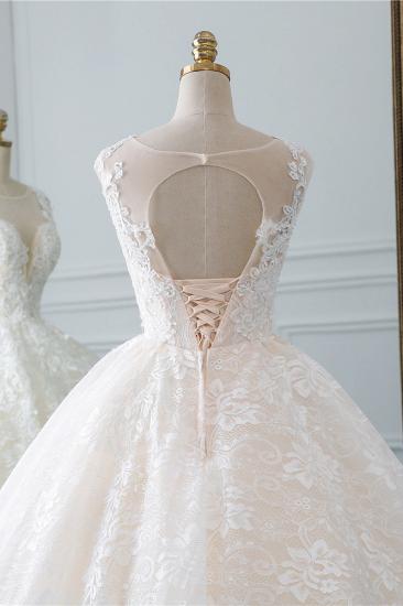 TsClothzone Exquisite Jewel Sleelveless Lace Wedding Dress Ball Gown appliques Bridal Gowns Online_6