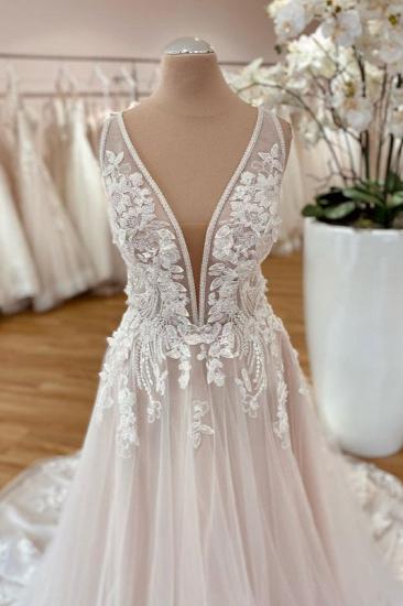 Boho wedding dresses V neckline | Wedding dresses a line lace_2