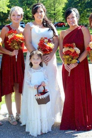 Schickes, wandelbares Brautjungfernkleid aus Chiffon in Übergröße mit Rüschen