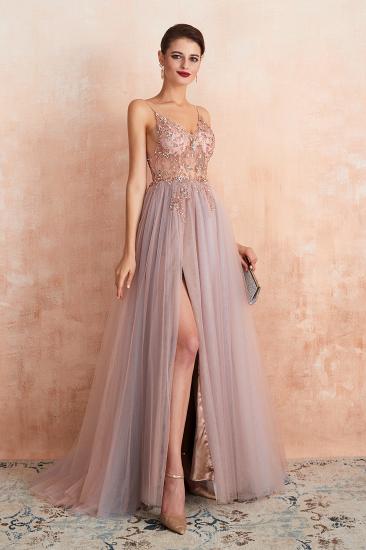Charlotte | New Arrival Dusty Blue, Pink Spaghetti Strap Prom Dress with Sexy High Split, Evening Gowns Online_7