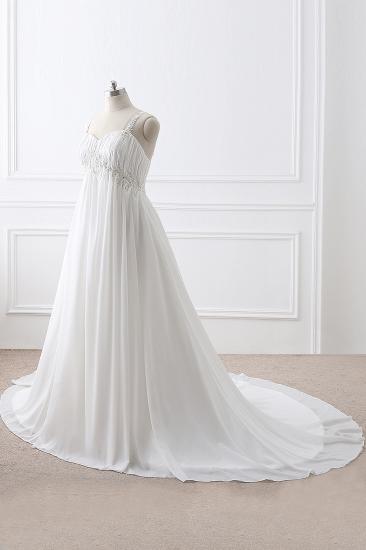 ALIVIA | Elegant A-Line Chiffon Wedding Dresses Straps Appliques Lace-Up Bridal Gowns_3
