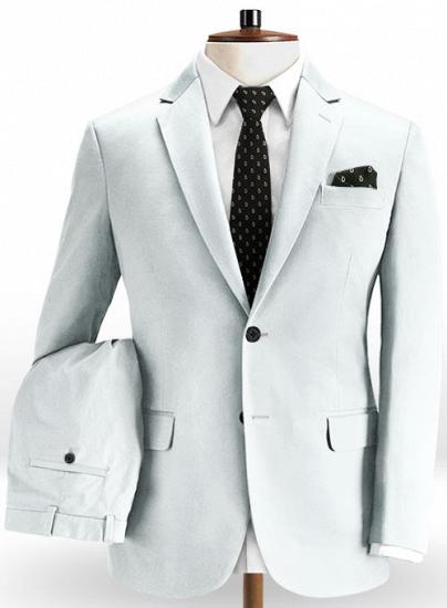 Frühling und Sommer himmelblauer Chino-Anzug Anzug mit flachem Kragen | zweiteiliger Anzug_1