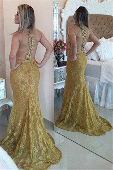 Gold Spitze Mermaid Plus Size Abendkleid Sexy Sheer Tüll Neues beliebtes Abendkleid 2022_1