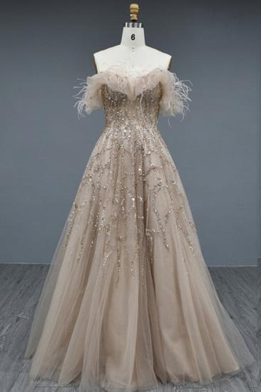 Champagne evening dresses long glitter | Prom Dresses Evening Wear Online_3