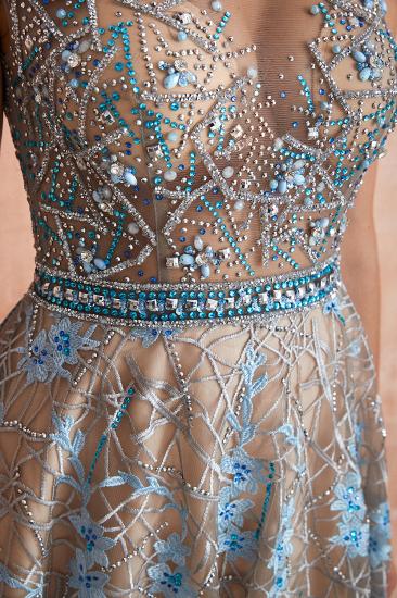 Celandine | Expensive Cap Sleeve See-through Prom Dress with Sky Blue Appliques, Unique Luxury Design Long Evening Dress Online_4