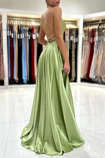Sage Evening Dresses Cheap | Simple long prom dress_3