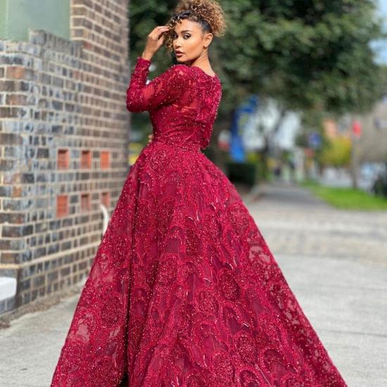Fantastic Long Sleeves Crew neck Evening Maxi Gown_2