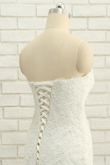 TsClothzone Elegant Bateau White Mermaid Brautkleider mit Applikationen Rüschen Spitze Brautkleider im Angebot_6