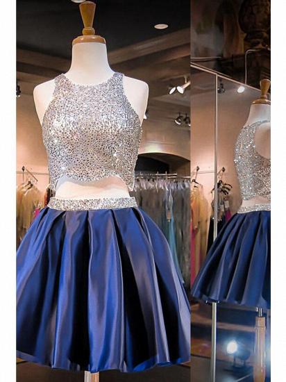 Two-piece short round neck sequins & mini homecoming