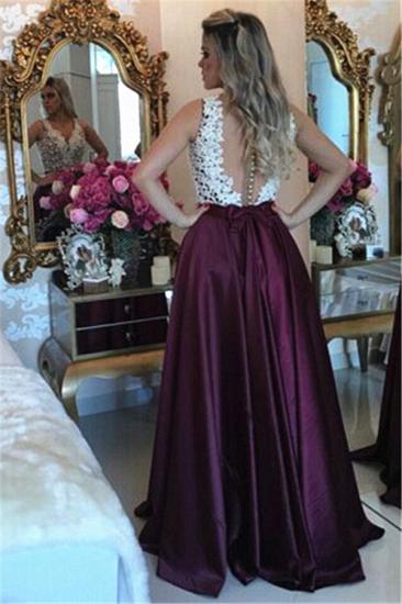 Burgundy Sleeveless Long Evening Dresses Online Lace Prom Dress Cheap with Beads_4