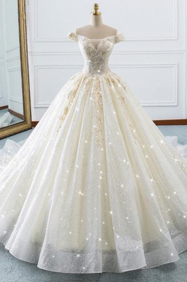 TsClothzone Sparkly Sequined Off-the-Shoulder Wedding Dress Ball Gown Sweetheart Appliques Bridal Gowns Online