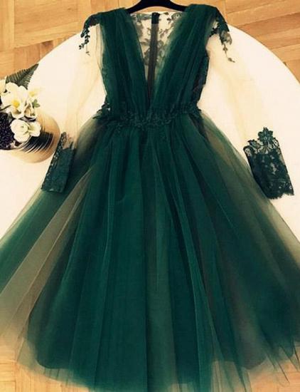 Fashion A-Line Appliques V-Neck Tulle Sleeveless Short Prom Dress_2