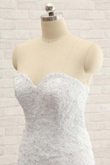 TsClothzone Erschwingliches trägerloses Tüll-Spitze-Hochzeitskleid ärmellose Schatz-Brautkleider mit Applikationen im Angebot_5