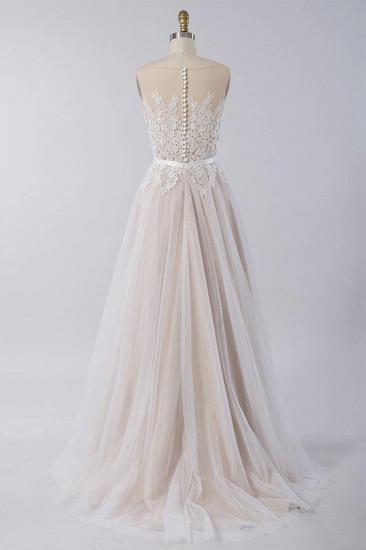 Affordable Sleeveless Jewel Appliques Wedding Dress | Tulle Ruffles A-line Bridal Gowns_3
