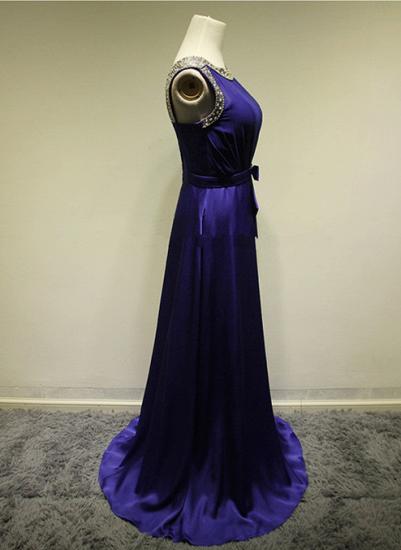 Purple OPen Back Beading Elegant 2022 Evening Dresses Sweep Train Bowknot Zipper Long Prom Party Dresses_3