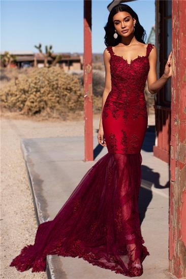 Elegante Abendkleider Rubinrot Lang | Schlichte Abendkleider A-Linie
