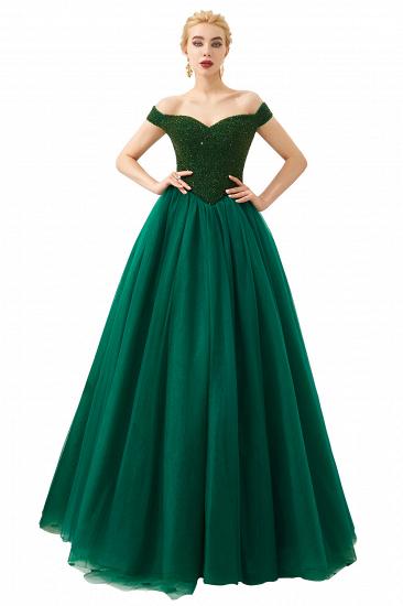 Harry | Elegant Emerald green Off-the-shoulder Ball Gown Dress for Prom/Evening_23