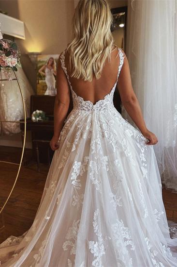 Wunderschöne Brautkleider aus Spitze | Brautkleider A-Linie rückenfrei_3