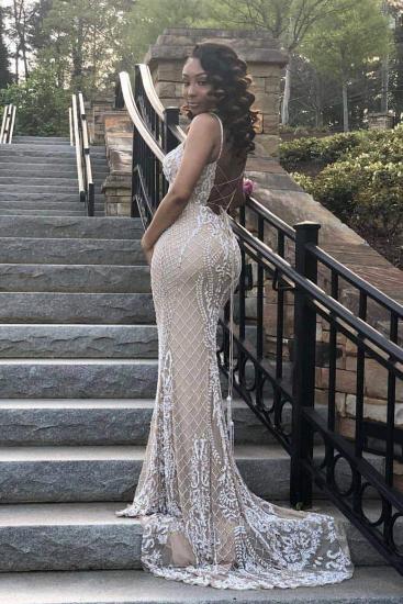 Gorgeous Beading Appliques Spaghetti Lace-up Long Mermaid Evening Dresses